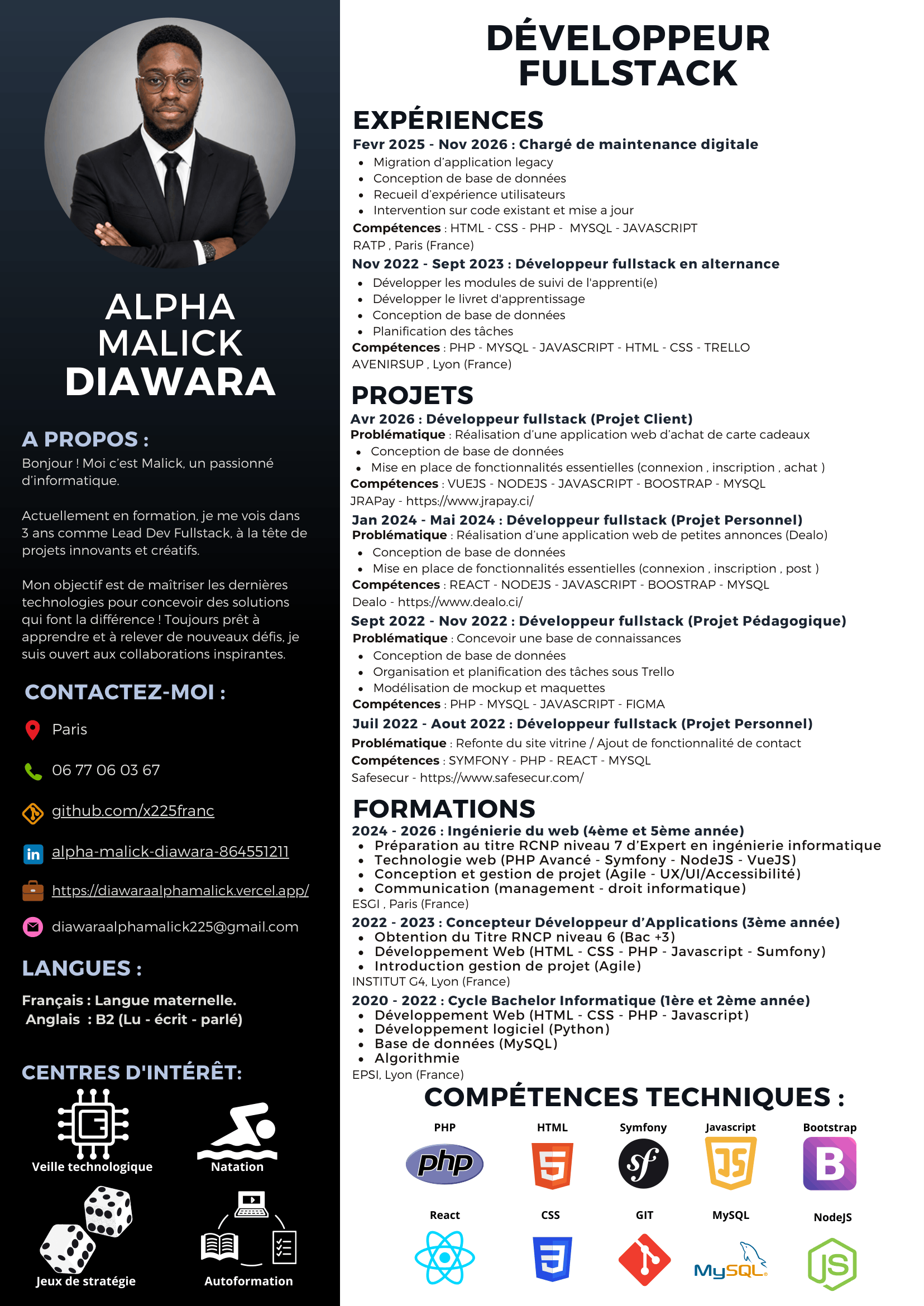 Aperçu du CV